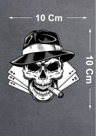 Resim Kurukafa Poker Iskambil Kağıdı Skull Sticker - 00332 10X10 Cm 