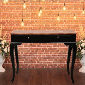 Resim Roys Ahşap 120 Cm Çekmeceli Siyah Açık Ceviz Dresuar Siyah 