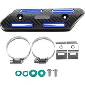 Resim Mufunye Motorsiklet Egzoz Isıl Koruması Abs Malzeme Isı Yalıtımı Koruyucu Kapak Off-road Crf Evrensel Mavi 