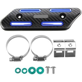Resim Mufunye Motorsiklet Egzoz Isıl Koruması Abs Malzeme Isı Yalıtımı Koruyucu Kapak Off-road Crf Evrensel Mavi 