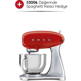 Resim Smeg 50's Style Retro 4.8lt Red Stand Mikser SMF02RDEU 