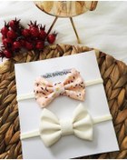 Resim Derinkids 2'li Somon Krem Fiyonk Bebek Bandana Seti 