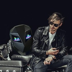Resim POENVFPO Sert Kapaklı Ve Programlanabilir Ekranlı LED Motosiklet Sırt Çantası, Özel Metin Ve Görüntüler Için 48x48 Nokta Gösterge, 38x18x46cm Erkek Dayanıklı Sürüş Çantası 