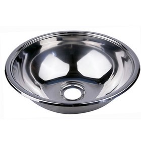 Resim Paslanmaz Krom Evye. 24cm. Yuvarlak. Tekne Evyesi. Karavan Evyesi 