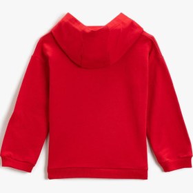 Resim Erkek Bebek Mickey Mouse Lisanslı Pamuklu Baskılı Kapüşonlu Sweatshirt 