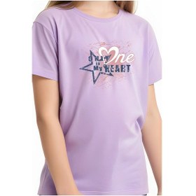 Resim Fyk Kids Kız Çocuk One Heard Baskılı Tişört Lila 