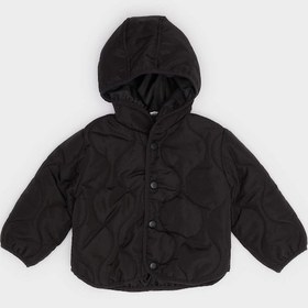 Resim Defacto Erkek Bebek Su Geçirmez Kapüşonlu Çıtçıt Kapamalı Kapitoneli Mont E8234a525aubk27 Siyah 