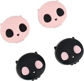 Resim GeekShare Xbox One Controller için Cadılar Bayramı Sevimli Başparmak Tutucu, Yumuşak Silikon Thumbsticks-Kapak Seti, Xbox One Controller ile Uyumlu, 2 Çift / 4 Adet - Pembe Kafatası 