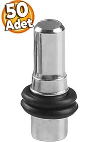 Resim Badem10 Raf Pimi Çift Contalı Cam Ahşap Metal Tutucu Çivisi Mobilya Dolap Pimi Metal (50 Adet) 