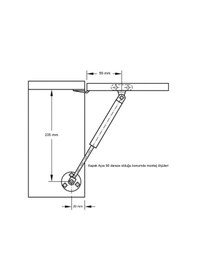 Resim Gazlı Amortisör Piston Kalkar Dolap Kapakları Için 27 Cm Gri 80 N 