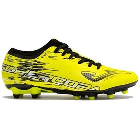 Resim Joma Supercopa 2309 Lemon Fluor Black Fırm Ground Krampon Ve Halı Saha Ayakkabısı Sarı 