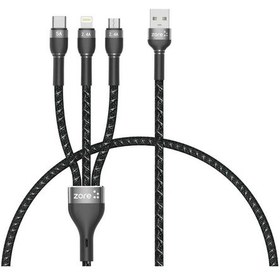 Resim Teknocep Siyah Shira Serisi 3 İn 1 Usb Kablo 30cm 