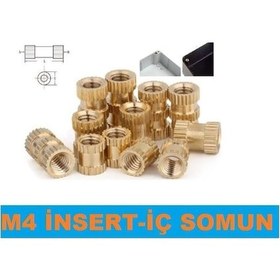 Resim Insert M4 Çakma Somun-Iç Somun- Prinç Somun 100 Adet 
