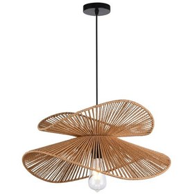 Resim Reid 2 Katlı İpli Hasır Bohem Sarkıt Avize Kahverengi 