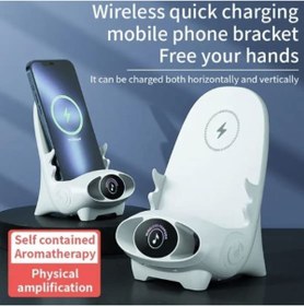 Resim Coverzone 3 In 1 Kablosuz Şarj Istasyonu /telefon Tutucu Masaüstü 15w Qi Iphone Stand Dock Şarj 