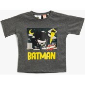 Resim Koton Batman Lisanslı Baskılı Bisiklet Yaka Kısa Kollu Tişört Pamuklu 