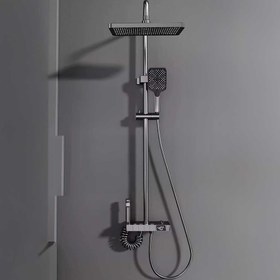 Resim robo Dijital Led Göstergeli Piyano Tuşlu Termostatik Banyo Batarya Duş Sistemi 