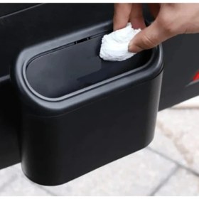 Resim Araba Çöp Kutusu Kapaklı Organize Siyah Renk 