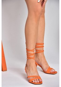 Resim Fox Shoes P404202209 Turuncu Bilek Bağlamalı Alçak Topuklu Kadın Ayakkabı Turuncu 