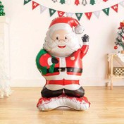 Resim 1/2 Adet 47 İnç Ayakta Duran Noel Baba Şekilli Alüminyum Folyo Balon, Doğum Günü Partisi Atmosfer Dekoru, Noel Temalı Etkinlik Süslemesi 
