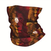 Resim Galatasaray SK Logo Bandana Boyun Gaiter - Unisex Motosiklet Kulübü Yüz Bezi, Rüzgar Geçirmez ve Çok Amaçlı, Kırmızı ve Altın Tasarım, Polyester Karışımı, Rahat Stil, Motosiklet Aksesuarları 