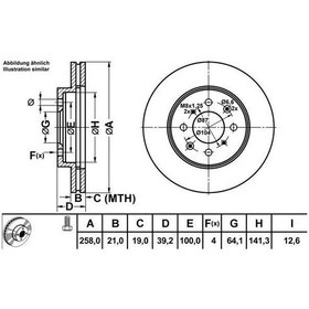 Resim MGA 50297 FREN DİSKİ ÖN CITY 09-12 JAZZ 09-12 HAVALI 258mm 