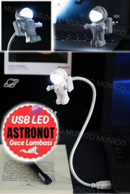 Resim Genel Markalar Astronot Gece Lambası Led Süsler Boynu Masa Lambası Başucu Lamba Klavye Led Gece Lambası Kitap Işığı 