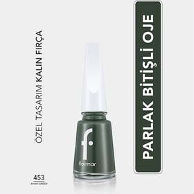 Resim Flormar Nail Enamel Yoğun Pigmentli Oje 453 Khaki Green 