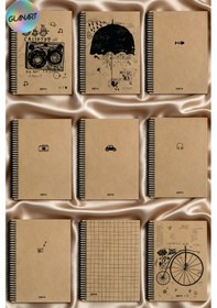 Resim Spiralli 80 Yaprak Çizgisiz Küçük Boy Sert Kapak Not Defteri Kraft Kağıt 14x19 Cm 