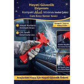 Resim Svein #çekiç Kompakt Taşınabilir Araç Hayati Acil Güvenlik Ekipmanı Imdat Çekici Kemer Kesici Cam Kırıcı 