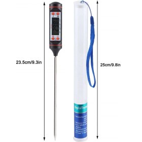 Resim Mutfak Termometresi Gıda Sıvı ve Katı Isı Ölçer Sıcak ve Soğuk Ölçer Dijital Ekran Pilli 