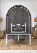 Resim FANO King Ferforje Karyola Beyaz Tek Kişilik Metal Yatak 90x190, 90x200, 100x200, 120x190, 120x200 