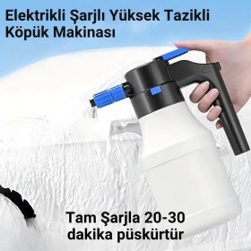 Resim Coofbe 1.5lt Yüksek Basınçlı Şarjlı Tam Otomatik Köpük Makinası Oto Yıkama Pompası Köpük Püskürtücü 