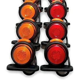 Resim reyoto 6 Adet Neon Ledli Takoz Lamba 12-24 Volt Sarı-kırmızı 