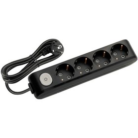 Resim Viko Multi-let 4'lü Grup Priz Anahtarlı Topraklı Çocuk Korumalı 5 Metre Siyah - 90137405 