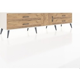 Resim Hyperion Tv Ünitesi Tek Raflı 4 Çekmeceli Tek Kapaklı 220x44x51 Aytaşı-çam Atlas Çam/atlas Çam - Aytası 