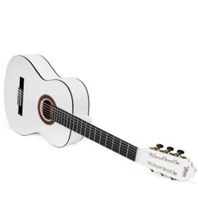 Resim Valencia VC103TWT 3/4 Klasik Gitar - Beyaz (Başlangıç Seviyesi) | Sap Ayar Çeliği (Truss Rod), Zarif Parlak Beyaz Bitiş, 8-11 Yaş Aralığı İçin Optimize Edilmiş Eşik Yüksekliği 