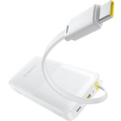 Resim Baseus Bipow 2 10000mah 20w Dijital Ekranlı Güç Bankası, Dahili Usb-c Kablolu Beyaz 