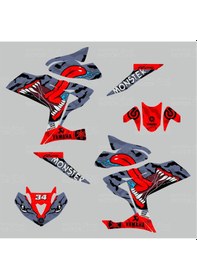 Resim Yamaha YZF R25 Asphalt Monster Desing Sticker Set Mavi-Kırmızı 34 
