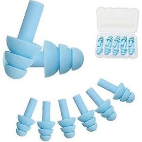 Resim 5 Çift Kulak Tıkacı, Okuma, Uyuma Ve Yüzme İçin Yumuşak Silikon Kulak Tıkacı Mavi 