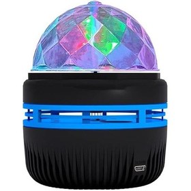 Resim Ledx Yqx-6888 Mini Usb'li 3 Watt Şarjlı Sihirli Rgb Led Disko Topu Mavi 
