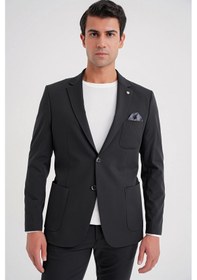 Resim Efor C 697 Ceket Regular Fit Siyah-1 Casual Siyah 