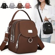Resim 1 Adet Kadın Oxford Kumaş Messenger Çanta - Günlük İşe Gidiş Geliş ve Rahat Geziler için Şık Ayarlanabilir Omuz Crossbody Çanta, Çoklu Fermuar Bölmeleri, Dayanıklı Polyester Astar (Siyah), Küçük Crossbody Çanta, Minimalist Donanım, Sağlam Fermuar Kapatma 