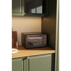 Resim Fressi FR-MF01 Vintage Retro 34 Litre Turbo, Lambalı, Termostatlı, Saatli Midi Fırın 1500W 