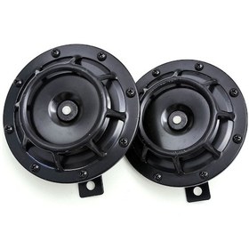 Resim Yaozixa 12v 115db 435/335hz Demir Çift Tonlu Otomobil Klöni - Elektrikli Araçlar, Motosikletler İçin 2 Adet Siyah 
