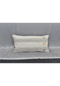 Resim Zehra Abla Halı Yeni El Dokuma Dekoratif Lumbar Kilim Kırlent Yastık Kılıfı 6602 Çok Renkli 