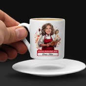Resim Mutfak Profesörü Anne Karikatürlü Kahve Fincanı 