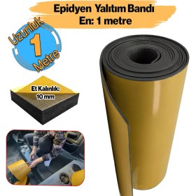 Resim Badem10 Yapışkanlı Oto Araç (10 mm EN:100 cm X 1 mt) Motor Ses Isı Yalıtım Izolasyon Bandı Kauçuk Sünger 