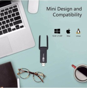Resim Vothoon Dual Band USB 3.0 Adaptör Kablosuz Wi-Fi Alıcı Ac1200 Mbp 