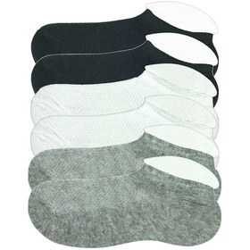Resim 6 Adet Çocuk Sneaker Patik Çorap Siyah Beyaz Gri Çok Renkli 